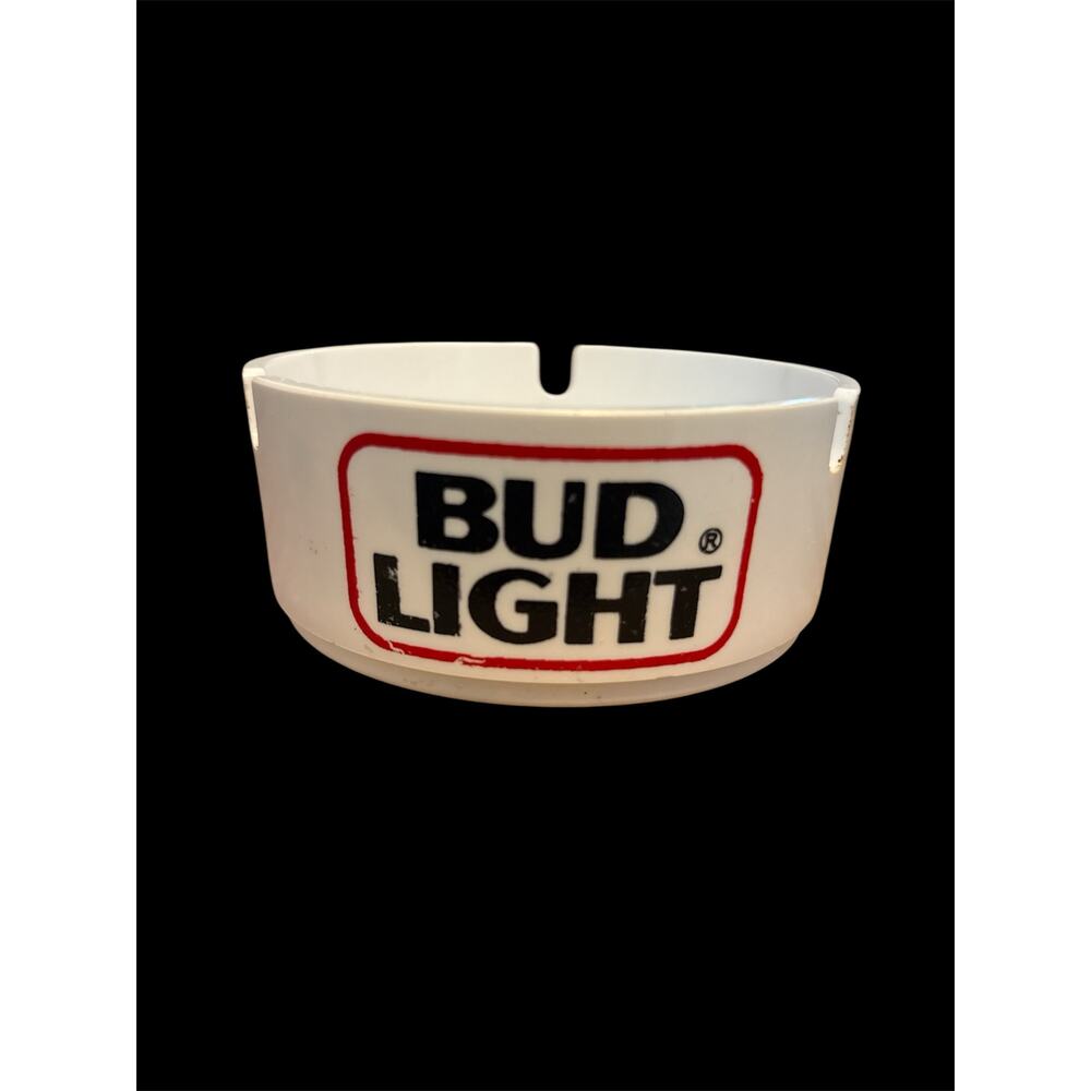 Bud Light Anheuser Busch Melamine White Ashtray